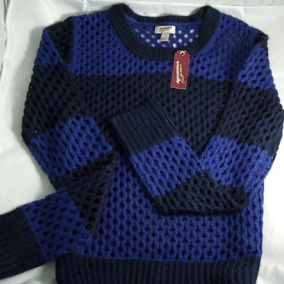 Arizona Jean Co. Mesh-Stitch Clematis/Navy Sweater - Picture 6 of 6